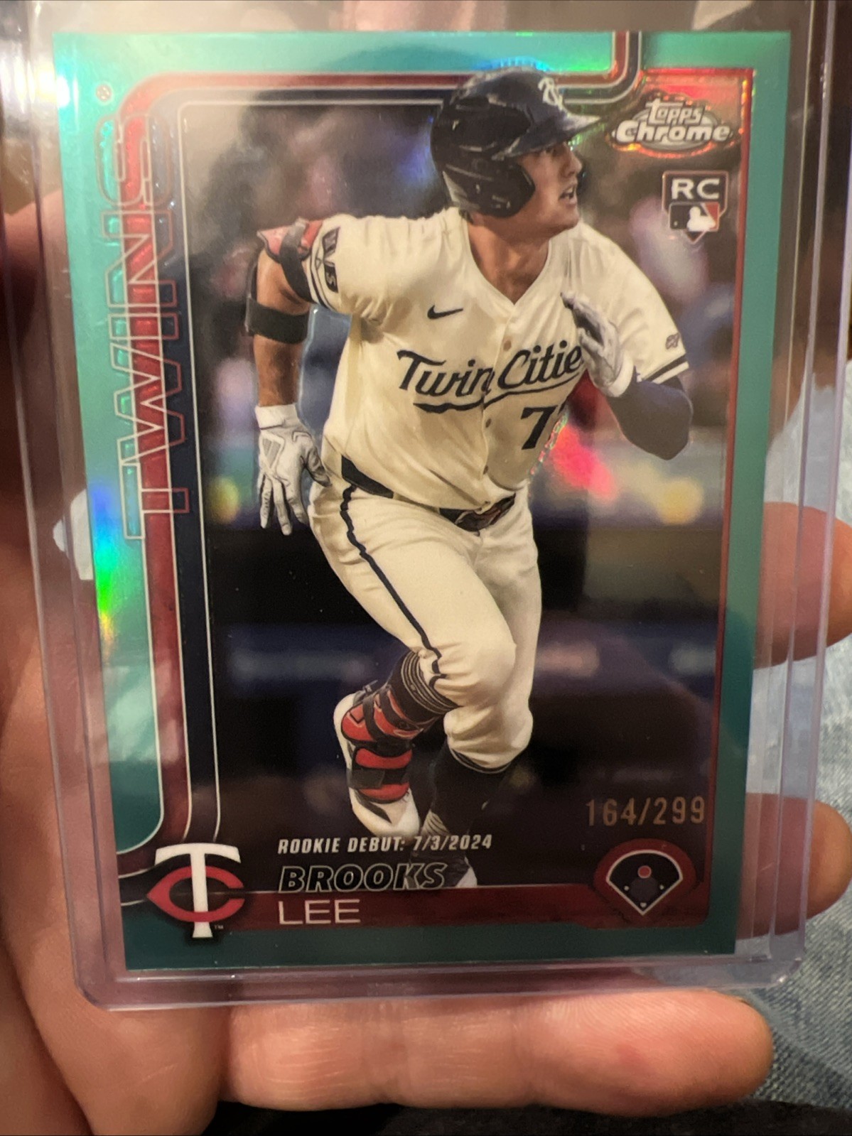 2025 Topps Chrome - Brooks Lee #234 Teal Refractor /299 (RC)