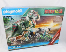 Playmobil Dinos 71183 Promo-Pack | 2 Dinos + Figur mit Auto + Steingehege