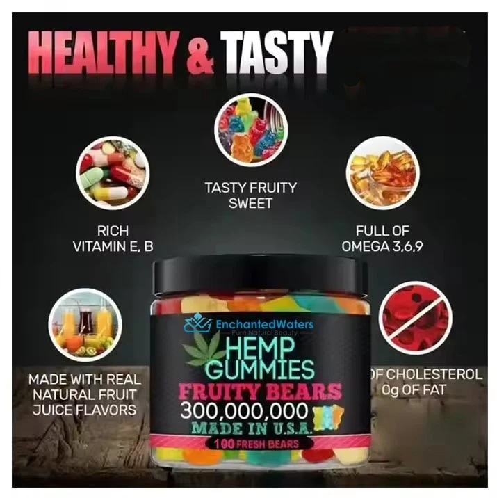 Gomitas Premium de Cáñamo-Aceite - Veganas, Deliciosas- Calmas, Ansiedad, Estrés - Hechas en EE. UU. Foto 3 de 4