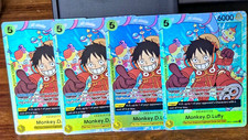 PLAYSET!!!  One Piece Card Game Monkey D. Luffy SR OP07-109 x4