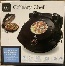 ➿ Horno para pizza culinario chef termostato incorporado y piedra para pizza 🆕 Caja envejecida