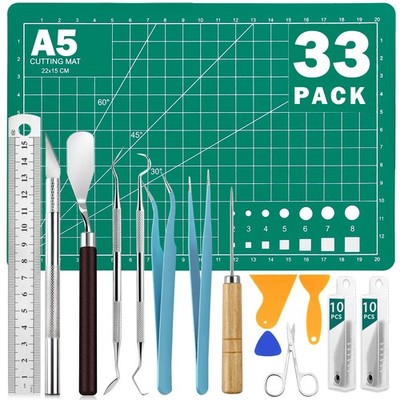 CLOYAN 33pcs Weeding Tools for A5 Vinyl Tool Kit, Orange, Blue, Green 