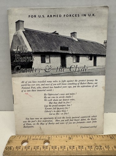 1940s WWII Pamphlet Guide For U.S. Armed Forces in U.K. The Burns Country