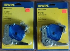 2pk IRWIN RECORD Ratcheting Band Clamp 1 Inch x 15 Feet Woodworking Clamp
