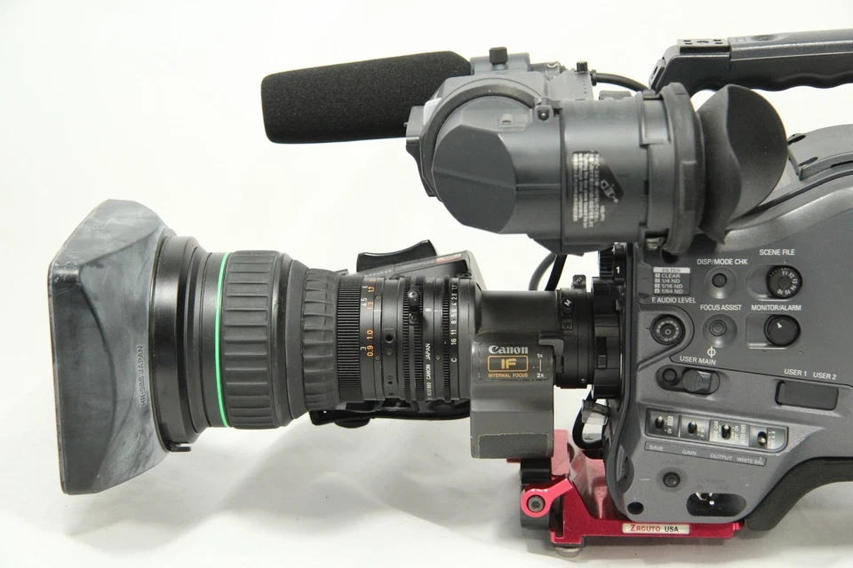 Panasonic AJ-HPX500P P2 Camcorder with Canon J20a x 8 B4 IRS w 2x extender lens - Image 2 of 4