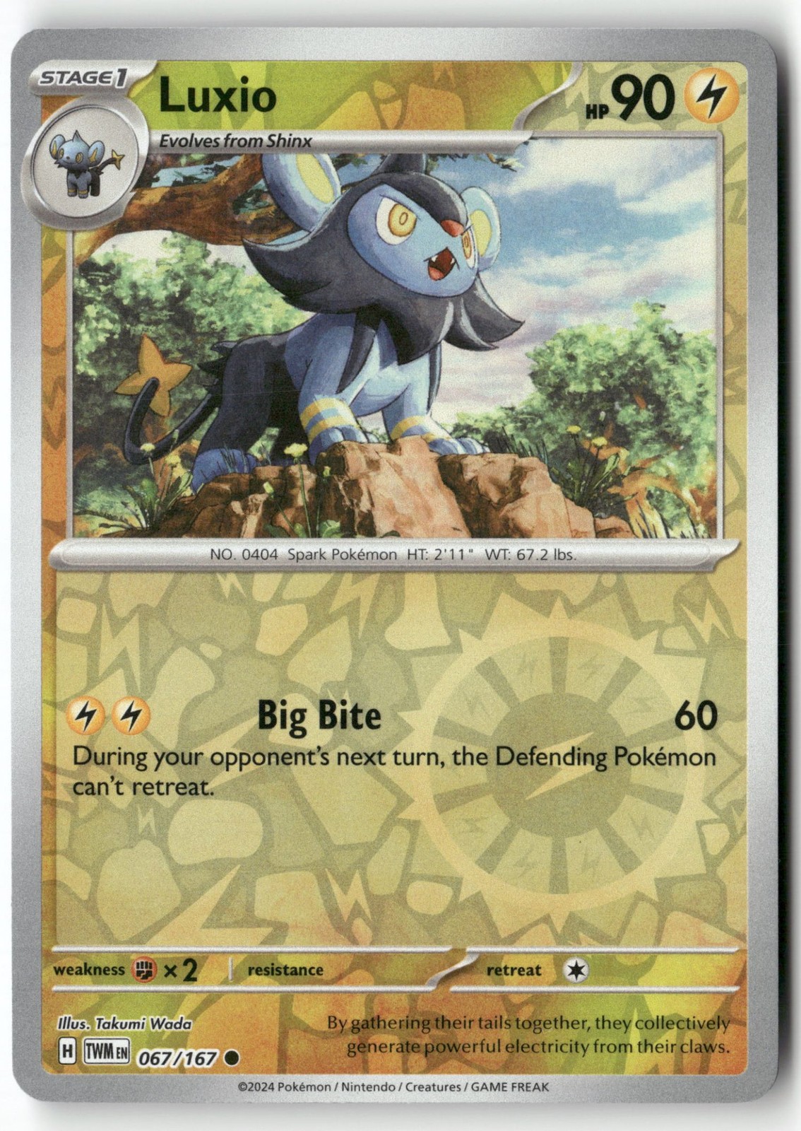 Luxio 067/167 C Twilight Masquerade Pokemon NM