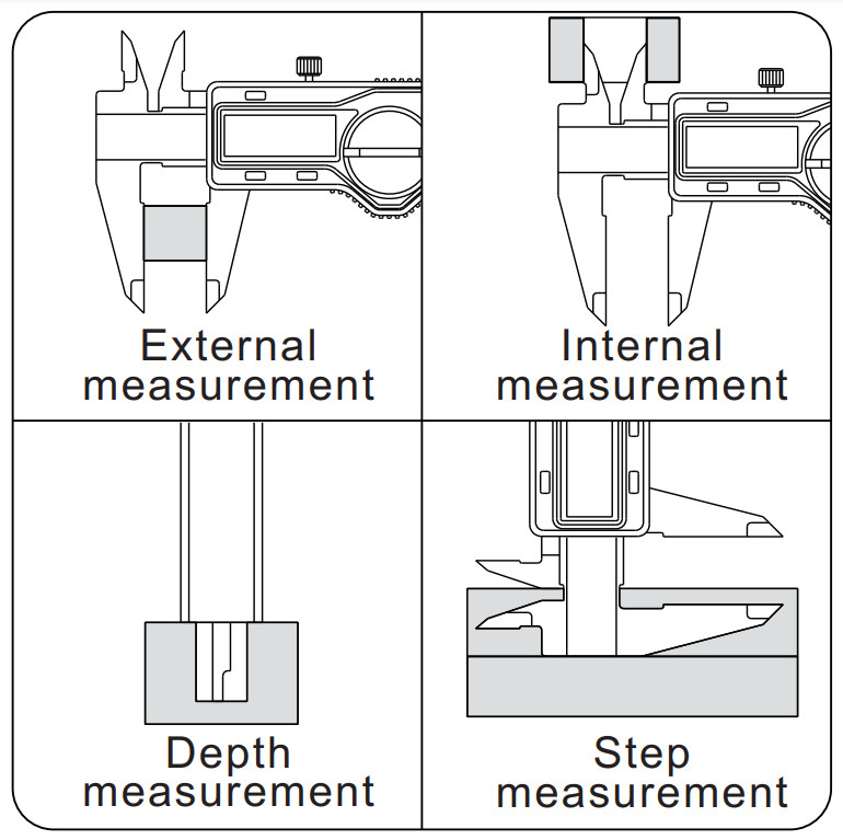CALIBRO A CORSOIO ELETTRONICO DIGITALE ACCUD 300 MM IN ACCIAIO INOX USCITA DATI - 3