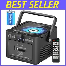 Portable CD Cassette Player with Remote Control
