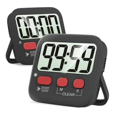 Antonki 2 Pack Digital Timer for Kids Magnetic Countdown Kitchen Timers for C...