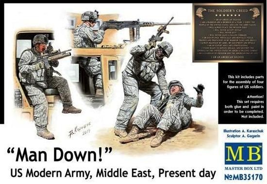 Master Box MB35170 - 1/35 Man Down! U.S. Modern Army, Middle East - New