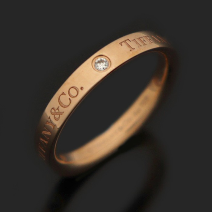 TIFFANY & CO. バンドリング 18K ローズゴールド 3MM T&CO. バンドリング ダイヤモンド 18Kローズゴールド 3MM