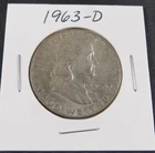 Franklin Half Dollar • 1963‑D - 90% Silver • Circulated • Denver Mint