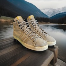 Adidas Originals Basket scarpe da ginnastica professionali beige tela retrò UK 9 uomo G95503 2013