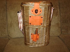 Texas Longhorns Wicker Wine Bottles Cooler Tote Bag Corkscrew Shoulder Strap