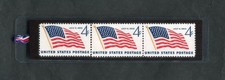 1959 AMER. FLAG STAMPS LAMINATED BOOKMARK W/REAL U.S. POSTAGE STAMPS. NEW! 1132