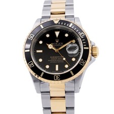 Rolex ROLEX Submariner Date 40mm Steel 18K Yellow Gold Black Dial 16613