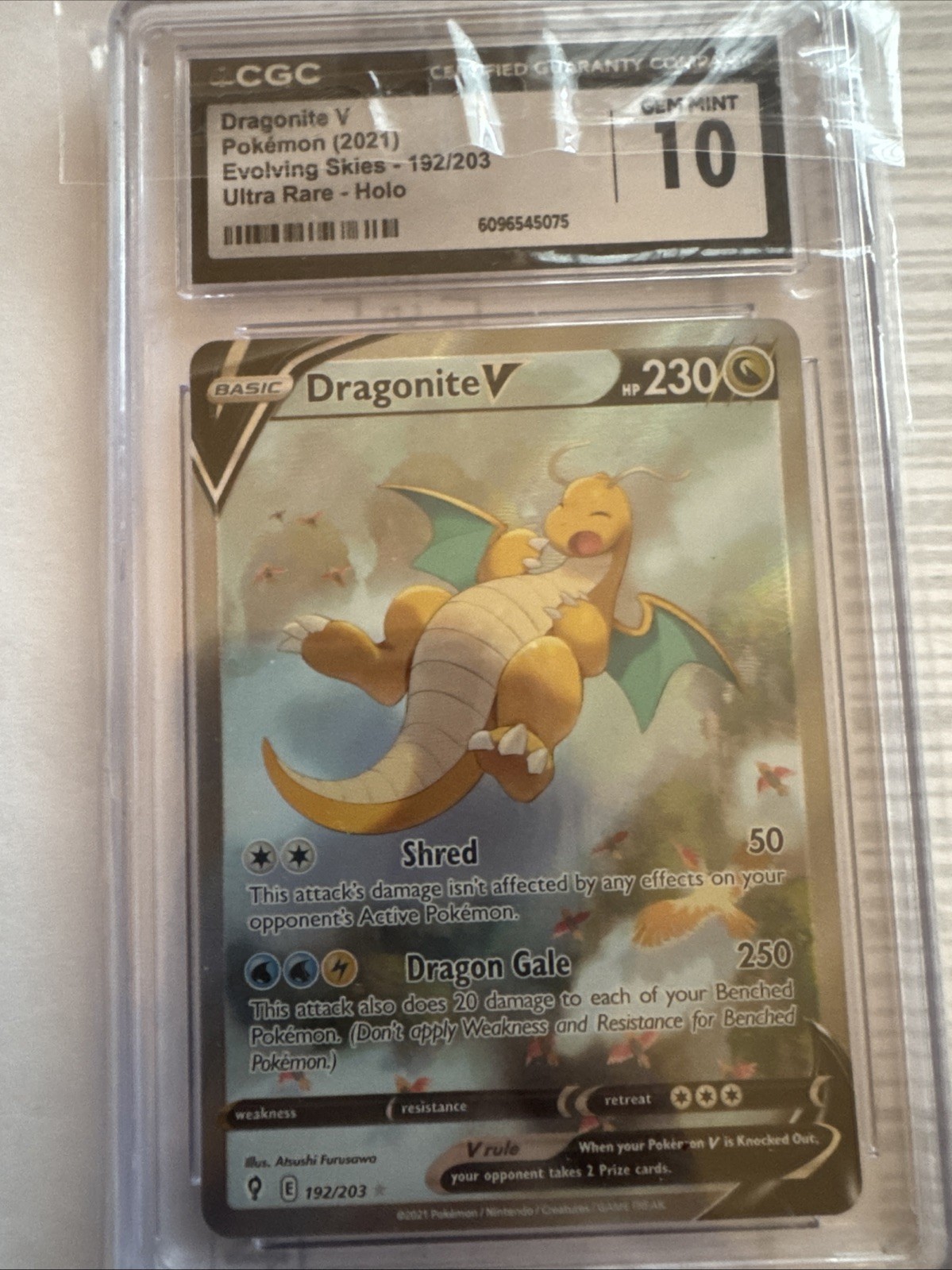 Dragonite V CGC 10 Evolving Skies 192/203 Alt Art Pokemon TCG
