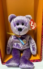 TY Beanie Baby Babies Dreamer 3-2003 Purple Bear Plush Toy Stuffed Animal