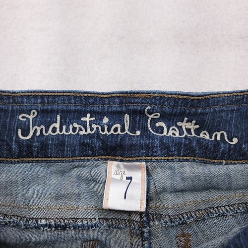 Industrial Cotton Casual Button Zip Medium Wash Denim Jeans Girls Size 7 Blue - Picture 4 of 11