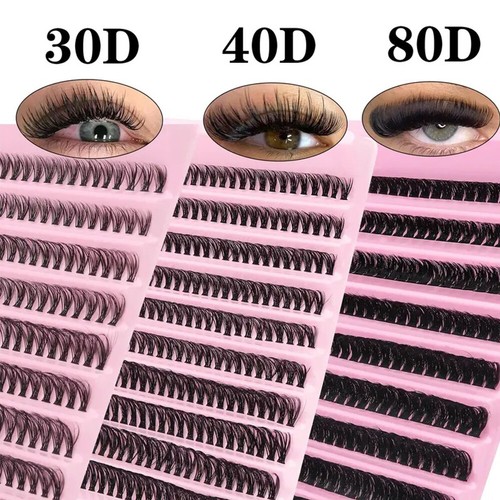 Cluster Lashes Individual D Curl Natural False Eyelashes Extensions 8-16mm Mixed - Bild 1 von 22