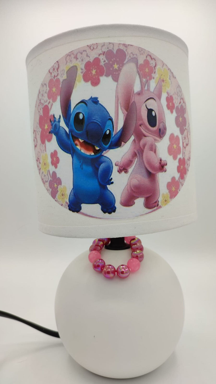 Lampe de chevet Stitch et Angel avec perles lumineuses pour la nuit de votre enfant