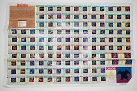 Final Fantasy 1990 Nintendo NES World Map / Enemy Chart NES-FF-USA(B)