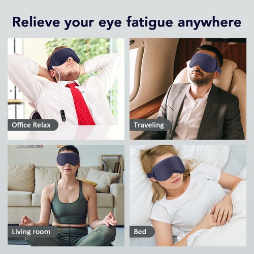 Electric Heated Steam 3D Eye Mask 3 Level Hot Compress 6 Level Vibration Massage - Picture 16 of 20