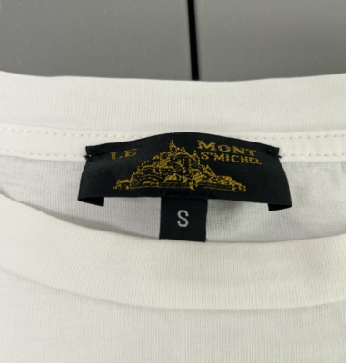★Le Mont Saint Michel★ MBasic Small Logo TshirtWhite Le Mont Saint Michel Tee Womens Colorblock White Small Short
