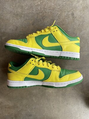 Nike Dunk Low Retro Reverse Brazil Men's Size 10.5 Green Yellow