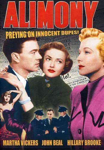 Alimony (DVD) Martha Vickers John Beal Hillary Brooke Laurie Lind