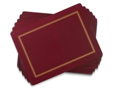 PIMPERNEL, SET OF 4, CLASSIC COLLECTION, BURGUNDY, CORK-BACKED PLACEMATS, NEW
