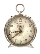ANTIQUE MAUTHE GERMAN METAL ALARM CLOCK