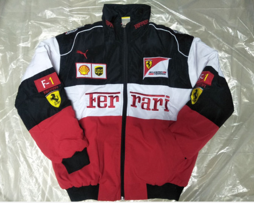 FERRARI F1 TEAM JACKET RED BLACK EMBROIDERY EXCLUSIVE SUIT RACING SIZE M-2XL