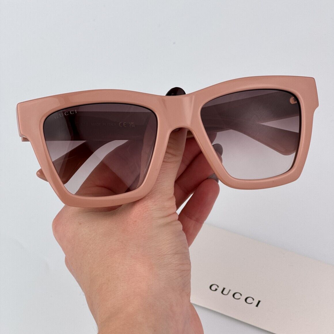 Gucci Women Sunglasses Rose Pink Brown Gradient Square