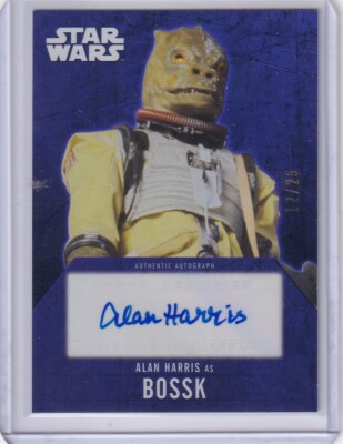 2016 Topps Star Wars Evolution Alan Harris as Bossk Autograph Purple 12/25