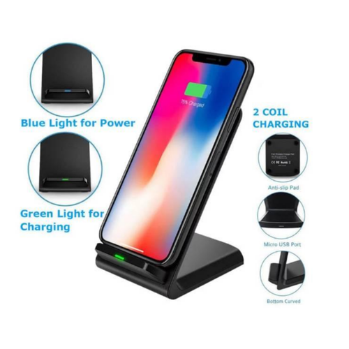 Qi Wireless Charger Stand Dock Fast Charging Samsung S20 S10 Note iPhone X XS XR - Picture 8 of 12