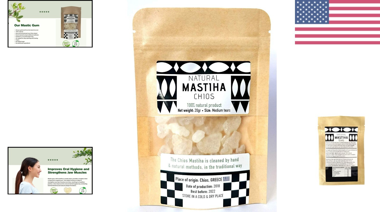 Chios Mastiha Gum - Hand-Cleaned Greek Mastic Tears for Culinary & Health Uses