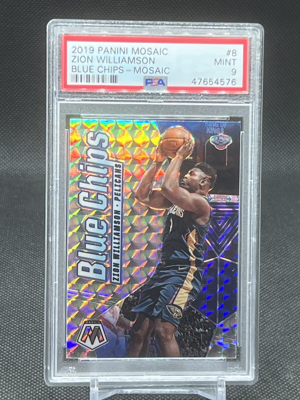 2019 MOSAIC SILVER PRIZM BLUE CHIPS ROOKIE PSA 9 ZION WILLIAMSON