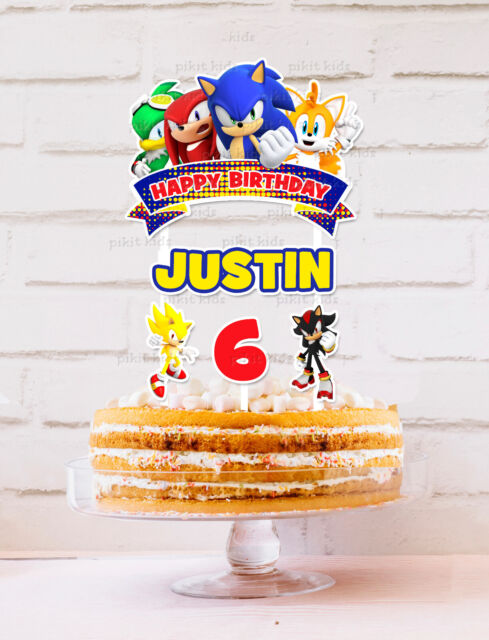 Sonic the Hedgehog Cake Topper Personalised *STURDY* Birthday Party Decorations