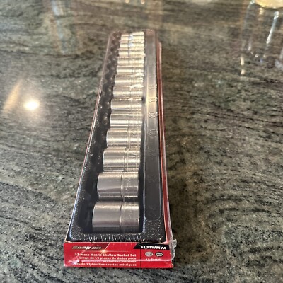 Snap On 313twmya 13 pc 6 Point 1/2” drive Shallow Socket Set 12