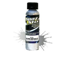 Spaz Stix - Metallic Silver/"Candy" Backer, Airbrush Ready Paint, 2oz Bottle
