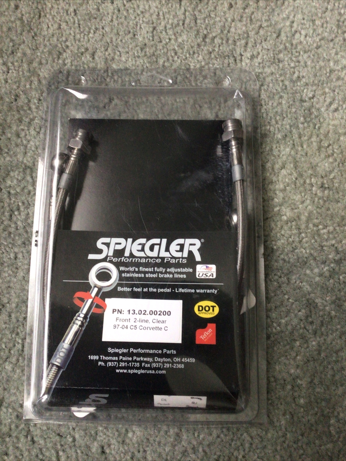 Spiegler Stainless Steel Brake Lines 19972004 Chevrolet Corvette C5 C