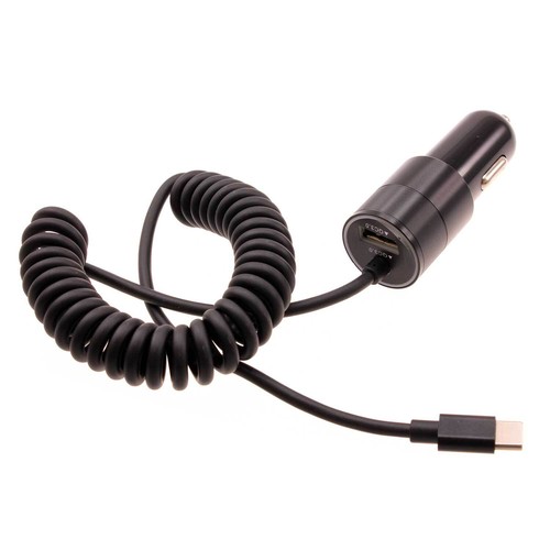 36W Fast Car Charger USB-C Power Adapter Coiled Type-C Cable for Cell Phones - 第 2/7 張圖片