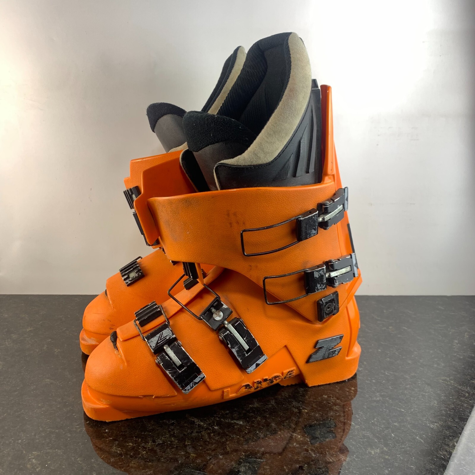 SALOMON Scarponi da sci uomo vintage Lange Z arancioni taglia 9 5 Made in Italy usati