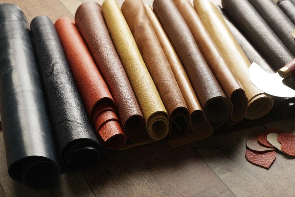 Tapicería de restos de cuero de vaca italiano premium --- Piezas de gran tamaño 8"x10" Foto 4 de 4