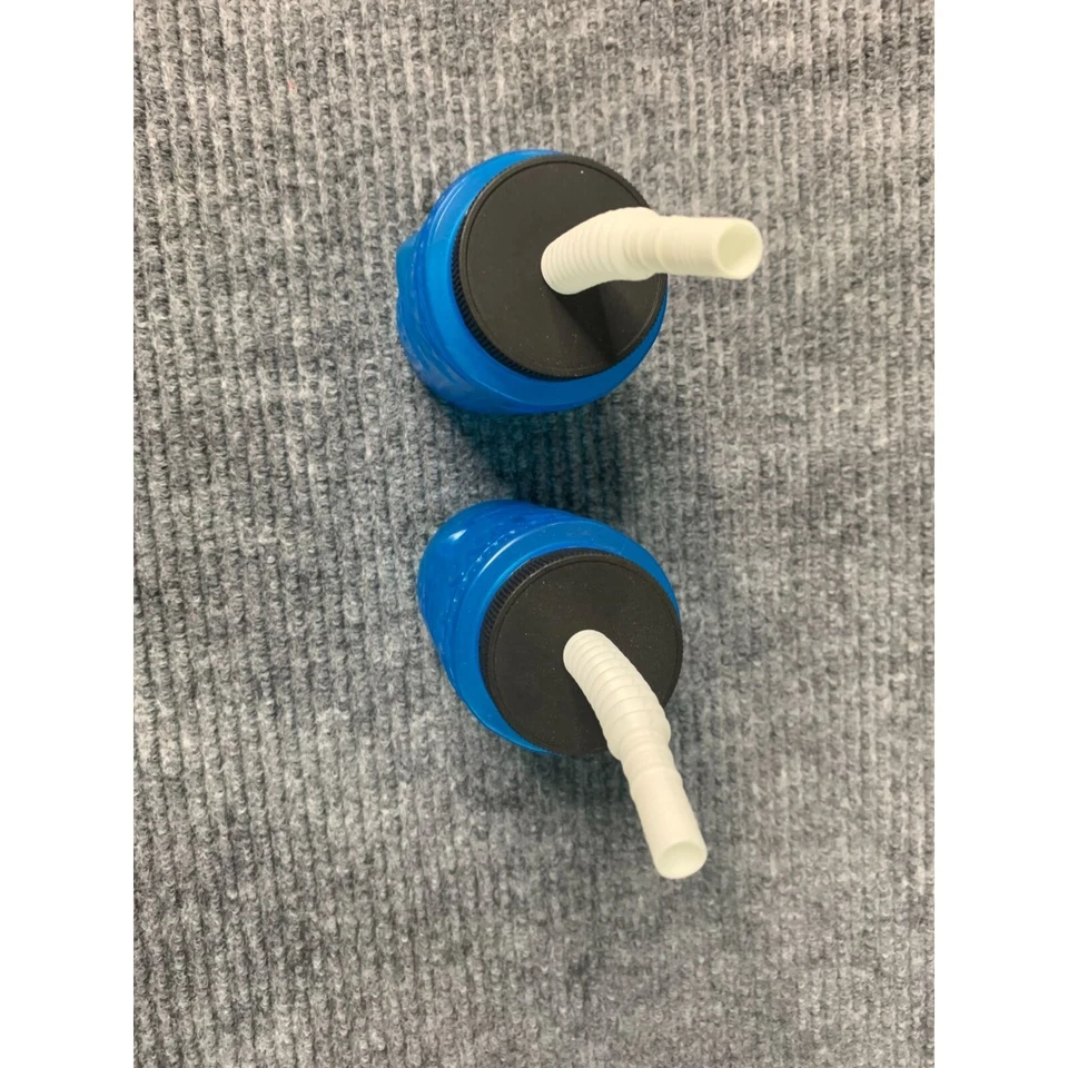 Lote de 2 vasos de plástico con tapa de pajita Blue Tiki Foto 3 de 3