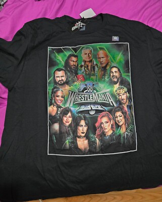 2024 WWE WRESTLEMANIA 40 I WAS THERE SHIRT Sz XL ROCK ROMAN CODY