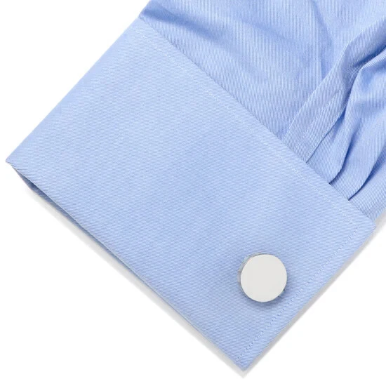 Gemelos grabables de mosaico de madreperla de acero inoxidable Foto 3 de 4