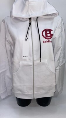 Baldinini Sweatshirt with Zip Women White Logo Fuchsia Size M BAL02L