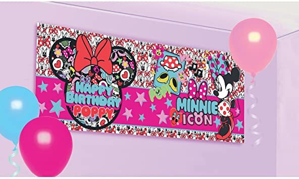 DISNEY MINNIE MOUSE PERSONALISE YOUR OWN BIRTHDAY BANNER!